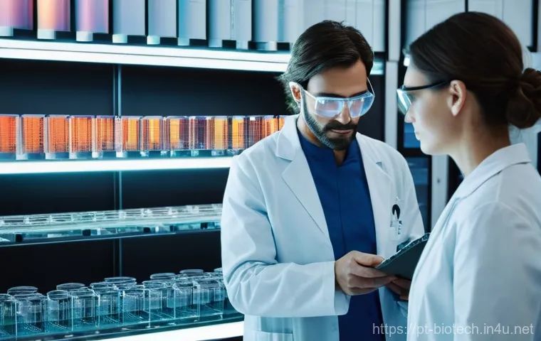 분자 진단 기술 - **Prompt:** "A highly detailed, modern, and high-tech molecular diagnostics laboratory in Portugal. ...
