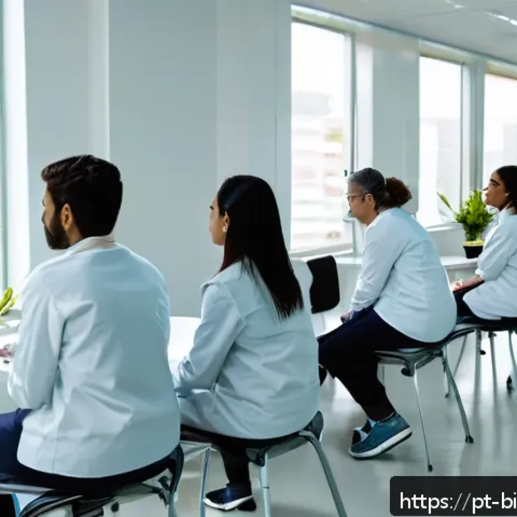 임상 시험 프로세스 - A modern clinical trial setting inside a Brazilian hospital research center, showing a diverse group...