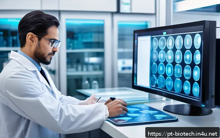 바이오 프린팅 - A futuristic medical laboratory scene showcasing a skilled biomedical engineer wearing modern profes...